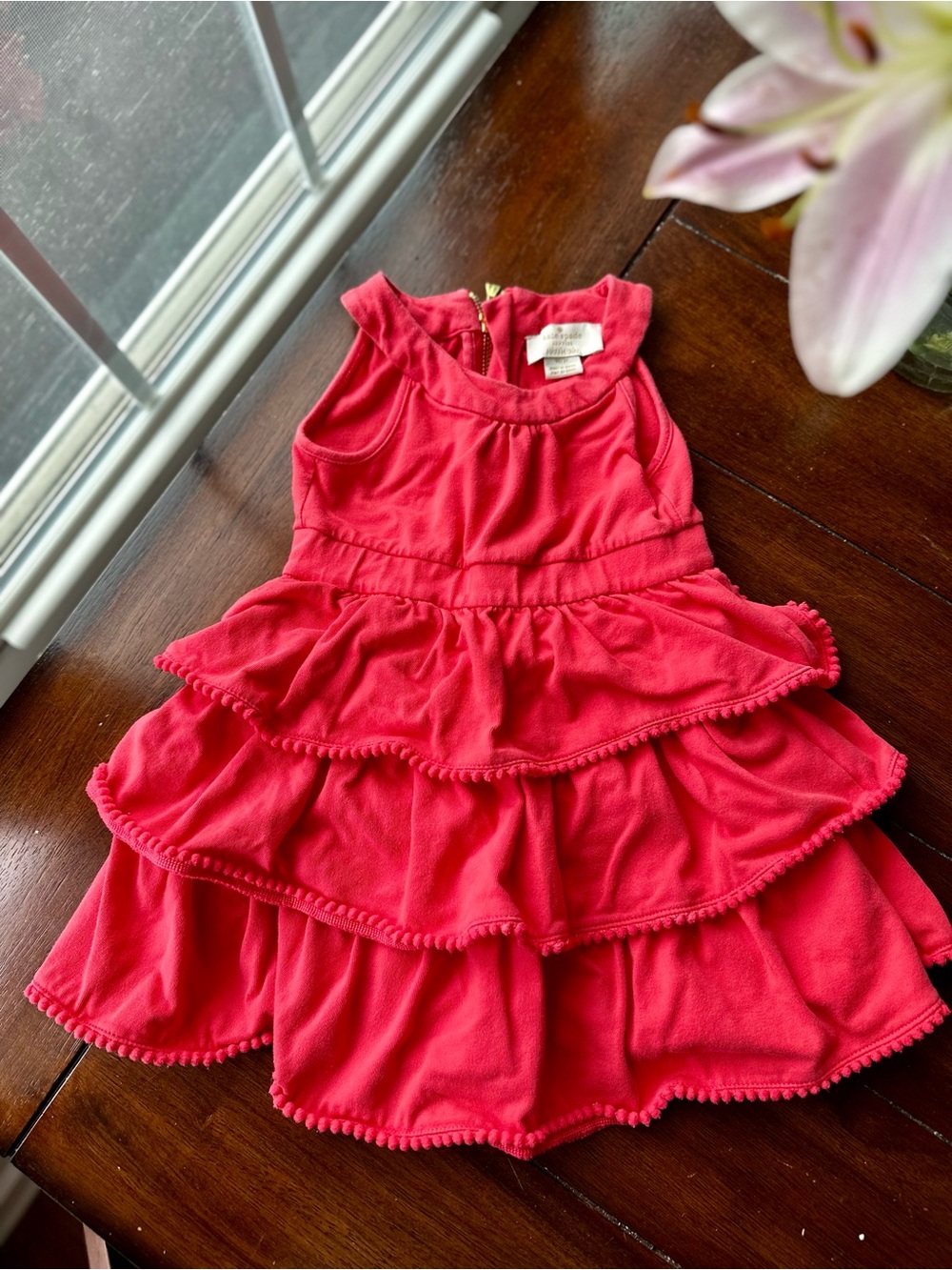 kate spade Bright Pink Tiered Ruffle Dress for Girls